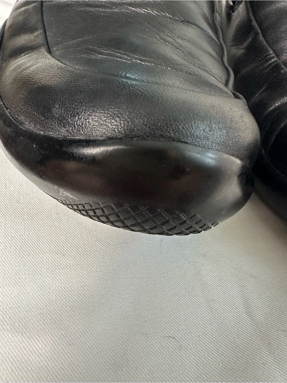 Prada Mens Black Leather Slip On Shoes Buckle Strap Size 6 EU 39 Italy